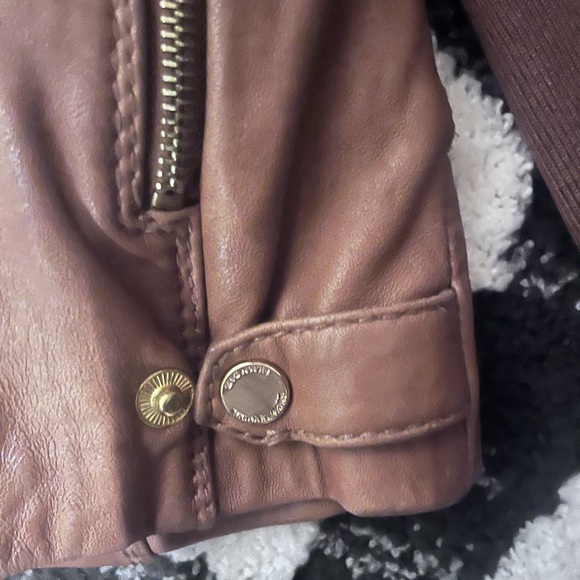 Michael Kors Quilted  Leather Jacket w/ hood - Picture 2 of 7